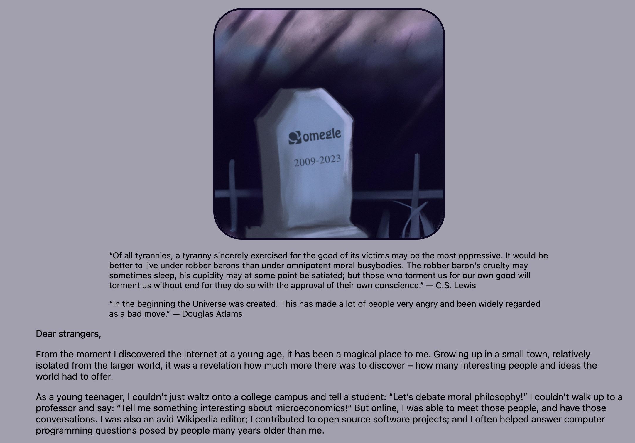 Omegle Successful owner